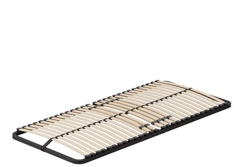 i-flair Grace Lattenrost 100x200 cm, extra stabil, Metallrahmen, 28 Schichtholz-Federleisten, 6-Fach Härtegradverstellung, Mittelgurt & Mittelzone, hohe Belastbarkeit bis 150 kg – EN 1725 geprüft
