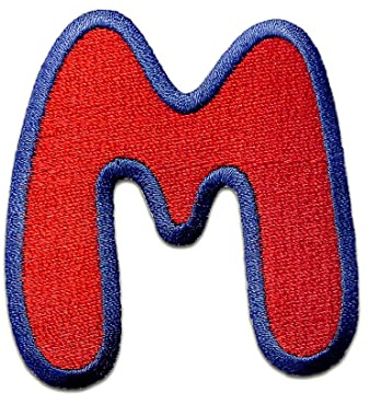 Catch the Patch Buchstabe M Rot Aufnäher zum Aufbügeln 6,3 x 5,9 cm Bügelbild für Kinder Erwachsene mit Vorname Initialen, Bügelpatch Buchstaben Alphabet