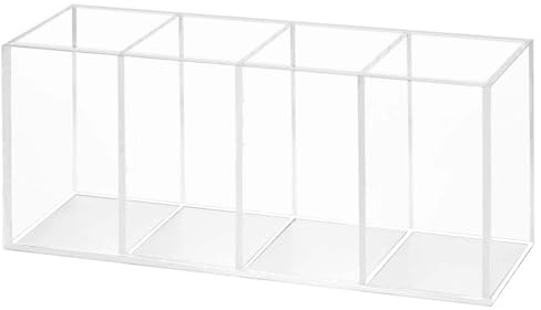 Witeygai 4 Slot Acrylic Makeup Brushes Organiser, Clear Makeup Organiser for Bathroom Drawers, Vanities, Countertops, Office Desk