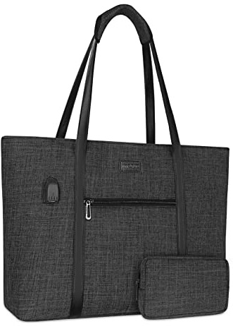 MOSISO Sacoche Ordinateur Portable 17-17,3 Pouces Femmes avec Port USB | Compatible avec MacBook,Notebook et Chromebook,Sac D'ordinateur Voyage Pour Travail avec Petit Pochette