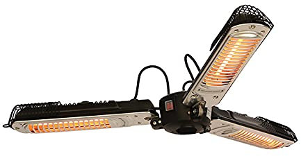 Riscaldatore Elettrico Per Patio Esterno,Riscaldatore Per Patio,Riscaldatore Per Ombrellone Da Giardino Alogeno,Tre Impostazioni Di Potenza,Tre Bracci Riscaldanti Maniglie Pieghevoli