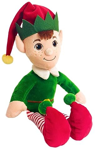 Deluxe Paws Weihnachtselfen-Plüschtier, baumelnd, festlich, 22 cm