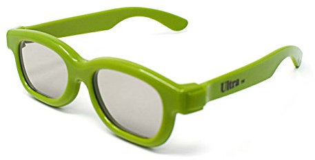 Ultra 1 Pairs of Green Childrens Passive 3D Glasses Kids for Use with all Passive TVs Cinema Projectors and RealD Films Movies Circular Polarised 3D Glasses Passive Kids Movies Cinema 3D Glasses