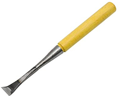 1 couteau à sculpter en forme de cuillère avec manche en bois dur pour le travail du bois - Outils de bricolage forgé à la main - Ciseau à graver (Largeur : 20 mm)