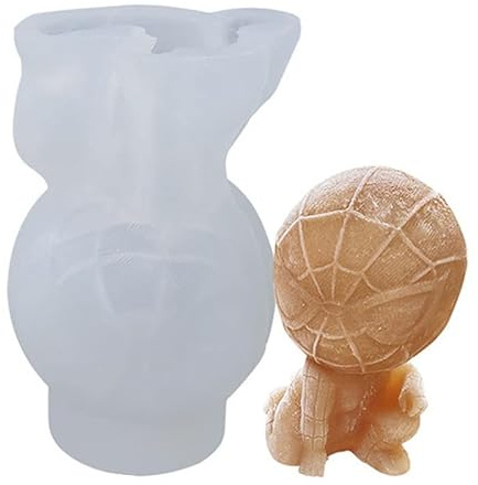 Moules en silicone motif Spiderman, moule à glaçons en silicone mignon facile à démouler pour boissons fraîches, fondants, bonbons, chocolats, décorations de gâteaux, cuisine maison (taille S)