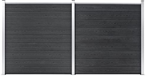 Catherinol Gartenzaun, Doppelstabmattenzaun Komplett, Sichtschutz Doppelstabmattenzaun, Dekorative Zã¤UNE, Stabmattenzaun Sichtschutzstreifen, WPC 353×186 cm Grau