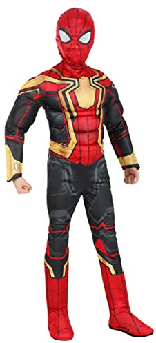 MARVEL Boys Deluxe Iron Spider Man Costume, Kids Spiderman Integrated Suit for Children