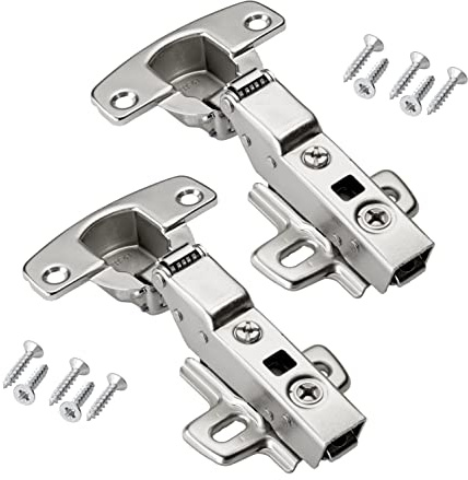 SOTECH 10 Stück Hettich Sensys 8645i TH 52 Mittelanschlag Scharnier | inkl. Schrauben M4 x 20 mm Halb Vorliegend Öffnungswinkel 110 Grad mit integrierter Dämpfung und Kreuzplatte Distanz 1,5 mm