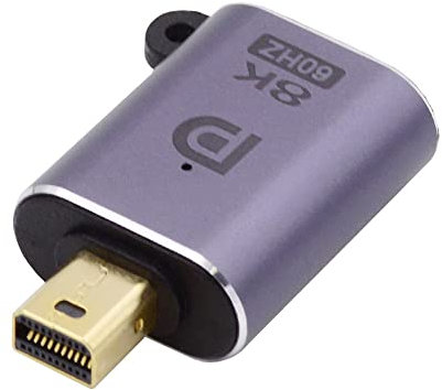 xiwai Adaptateur 8K Mini DisplayPort 1.4 mâle vers DP femelle 60 Hz UHD 4K 144 Hz 7680 x 4320 Ultra-HD pour ordinateur portable, PC, moniteur vidéo