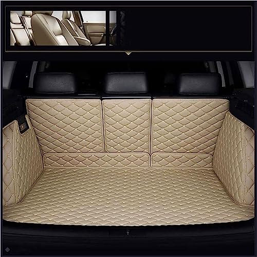 TRASKA Auto Kofferraummatten,Für VW Golf 7 Variant/Golf 7 Variant Alltrack/Golf Variant R R-Line,Langlebig Wasserdicht Kratzfeste Vollabdeckung Innere Zubehör,A-Beige