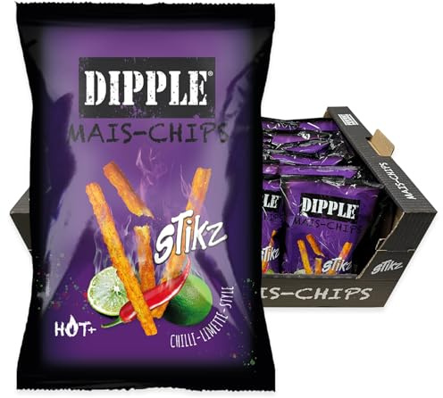 Dipple Mais-Stikz Chilli-Limette (26x90g) - Knusprig & würzig