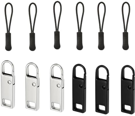 Zip Cerniera,Cerniera Tira Sostituzione,Tiretti per Cerniere,12 pezzi Zip Cerniera,cursori per cerniere lampo,Cerniera Tira Sostituzione,Per Vestiti,Bagagli,Valigia, Jeans,Zaino