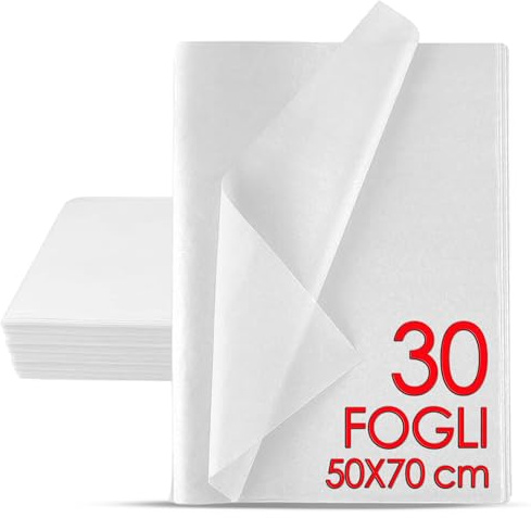 MAMAPAS 60 fogli di carta velina 50x70, carta da regalo, da cucire, artigianale, per cucire, da imballaggio, per confezioni, per modelli, per quadri,