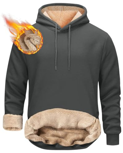 Mens Feece Tops UK Sale Plain Hoodie Pullover Classic Hooded Long Sleeve Hoody Top with Drawstring Casual Sweatshirt Pull Over Jumper Soft and Comfy Sherpa Fleece Hoodies Winter Thick Warm Tops