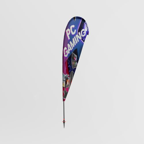 Oriflamme Goutte d'Eau - PC Gaming : Boostez votre visibilité avec un Signal Accrocheur,taille M(60 * 260 cm),3666905024922 (Pied base 8 kg)