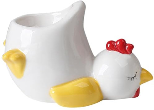 Coquetier en céramique pour œufs durs ou mous – Adorable coquetier en forme de poulet/canard | Passe au lave-vaisselle | Support à œufs pour petit déjeuner, brunch, ustensiles de cuisine
