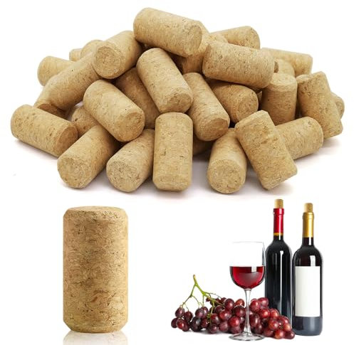 50 Stück Korken zum Basteln 21x40mm,Holz Flaschenkorken Naturkorken für Weinflaschen,Unbedruckte Weinkorken für Wein,Bier und Bastelarbeiten