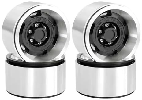 Separadores Rueda Llanta De Rueda De Metal De 1,9 con Bloqueo De Cuentas para Coche RC Crawler Axial SCX10 Pro Capra Traxxas TRX4 D90 Redcat RC Car 4 Piezas para 1/10 Espaciador De Rueda(Negro)
