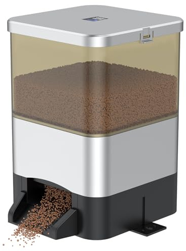 Pawfly Automatic Pond Fish Feeder - 7.5L Large Capacity, Vacation Timer, Adjustable Dispenser, Outdoor Moisture-Proof, Battery Powered (Batteries Not Included)
