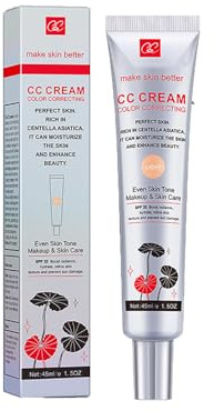 Crema De Centella Asiatica CC,Base De Crema Hidratante Cc Con Centella Asiática,Hidratante,Oculta Eficazmente Las Impurezas Y El Enrojecimiento,45ML