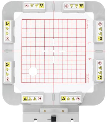MagnaHoop SQ14B Magnetischer Stickrahmen für Janome MC 500E 400E 550E Memory Craft Elna Expressive 830 830L, Metall-Magnet-Stickmaschine, Schärpe, Rahmen, 140 x 140 mm, JA414MK