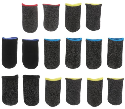 Abaodam 8 Pares de Fundas Protectoras de Dedos Antideslizantes y Transpirables de Fibra Ultraligeras Control Táctil para Juegos Móviles Color Aleatorio