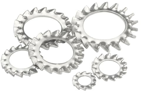 arandelas de seguridad dentadas, Junta de estrella a prueba de vibraciones de acero inoxidable 304, dentada externa, M3-M12, 200/100/50 unidades(M10-50pcs)