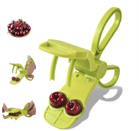 Cherry Pitter, Cherries Corer with Hand-held Push Design Olive and Cherry Pitters Corer Tool Quick Portable Pitting Tool for Making Jam (Green)