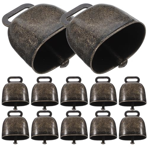 Gatuida 12 Campanelli in Ferro Vintage da Appendere per Bestiame Decorazioni Natalizie a Forma di Campanella Set da 12 Pezzi Resistenti e Portatili per Uso Domestico e Esterno