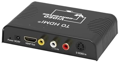 Convertisseur S-Vidéo Vers HDMI 3 En 1, Adaptateur Composite AV Péritel Vidéo RCA Entrée/sortie For Décodeur, Lecteur DVD Et Connexion De Données HDTV