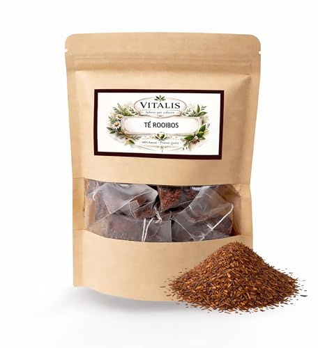 Té Rooibos en Pirámides Premium (20 Bolsitas) | Infusión Natural sin Teína | Sabor Suave y Dulce | Té Rooibos Natural | Bolsitas Piramidales Biodegradables