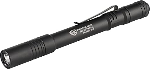 Streamlight 66134 Stylus Pro USB 350-Lumen Rechargeable White LED Pen Light for Inspectors, Law Enforcement, and Everyday Use with USB Cable, and Nylon Holster, Black