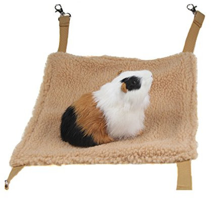 Emours Hängematte für Kleintiere, Hamsterhaus, hängendes Bett, Käfig, Spielzeug für Mäuse, Ratten, Frettchen, Chinchilla und mehr, braun