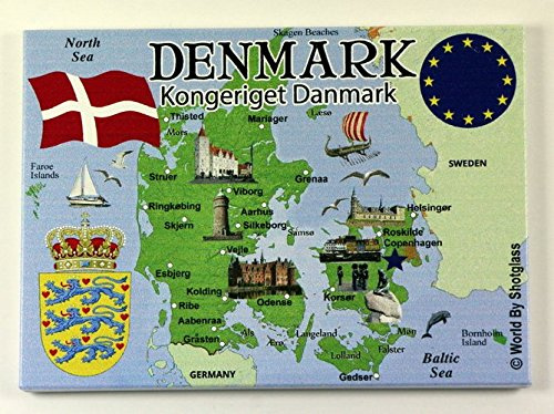 Denmark EU Series Souvenir Fridge Magnet 2.5 X 3.5