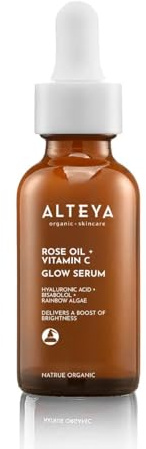 Alteya Organics LUMINOUS ROSE Serum 30 ml – NaTrue Bio–zertifiziert rein natürliches Gesichtsserum, leichte Feuchtigkeitscreme, alle Hauttypen