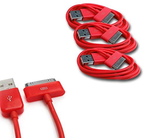 USB-Daten- und Ladekabel kompatibel mit Apple iPhone 4 / 4S / 3G / 3GS / Apple iPad 1. / 2. / 3. / iPod 5. Generation/Classic Nano 1. / 2. / 3. / 4. / 5. / 6. Generation, 3 m, 3 Stück