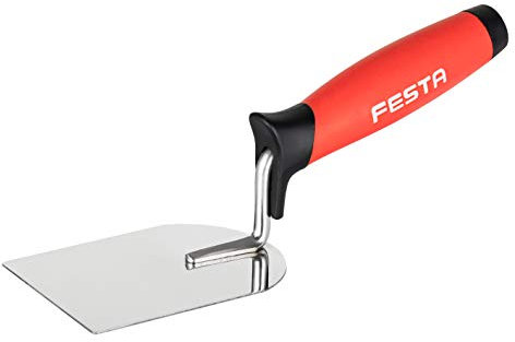 Cazzuola piatta 12,7 x 10,2 cm per muratura, stucco, mattoni e malta, cemento, malta o set sottile, struttura in acciaio inox resistente con impugnatura antiscivolo, stile europeo