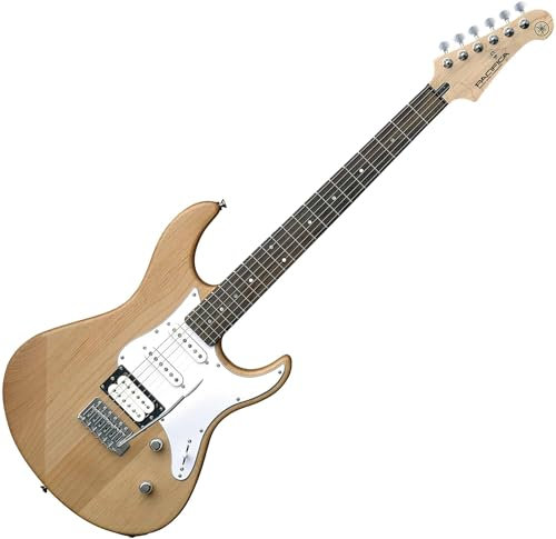 Yamaha Pacifica 112V Hochwertige E-Gitarre in elegantem Design für Einsteiger und Fortgeschrittene, mit 2 online Gitarrenstunden bei einem Lehrer der Yamaha Music School, in Gelb Natur Satin