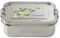 Step by Step Edelstahllunchbox, Blue & Yellow, mit Trennwand und Klickverschluss, spülmaschinenfest, BPA-frei, für Schule und Kindergarten, 0,8L