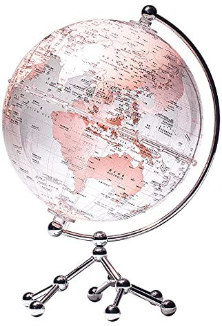 DONGYUCHUN Globo Trasparente Ad Alta Definizione Studente Che Insegna Apprendimento Interattivo Ornamenti Decorativi da Scrivania in Metallo con Globo,Rosa