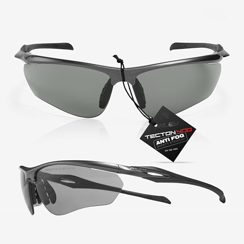 Riley Cypher Eye Protection Safety Glasses for Work – Lightweight and Adjustable with Clear Anti-Fog, Scratch-Resistant Lenses, No-Slip Grips & UV Protective Glasses