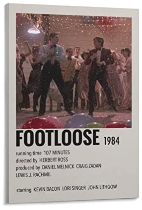 JITENG Footloose Vintage-Filmposter Poster Gemälde Leinwand Wandkunst Wohnzimmer Poster Gemälde 50 x 75 cm
