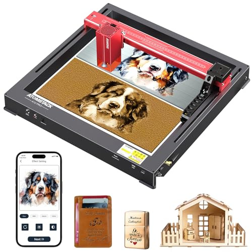 AtomStack A12 PRO Laser Graviermaschine Optische Leistung 12W Lasergravierer Unibody-Rahmen hohe Geschwindigkeiten von bis zu 600 mm/s erfordert keine Montage