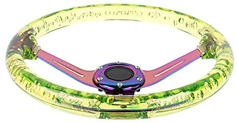 Volante Sportivo Auto,Volante A Calice Uso adatto per Wushui mini modificato volante, acrilico tendenza addetto correre il volante modifica personalità ruota Decorazione