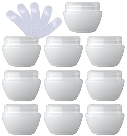 ZEOABSY 12 Stück Klein 30ml Leer Transparent Cremedose Runden Kunststoff Tiegel mit Schraubverschluss Salbentiegel Kosmetik-Dose für Lotion, Creme, Lippenbalsam Creme DIY + 4x Spatel