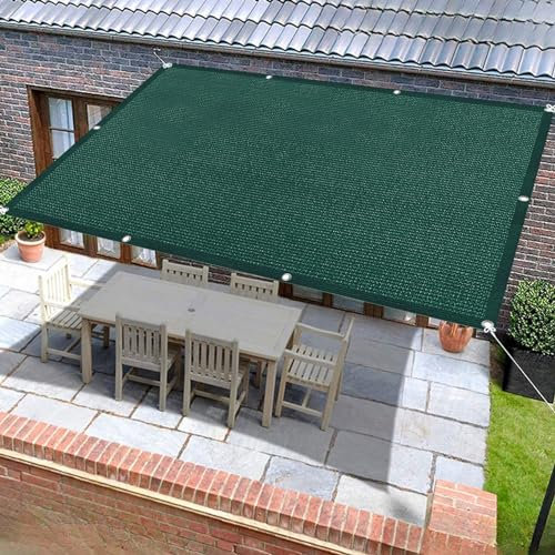 Voile Ombrage 3.6 x 9.5 m Respirant Couvert Végétal Toile Pergola, Fleurs, Patio, Lawn UV Protection 98% Résistant Aux Déchirures, Vert Foncé