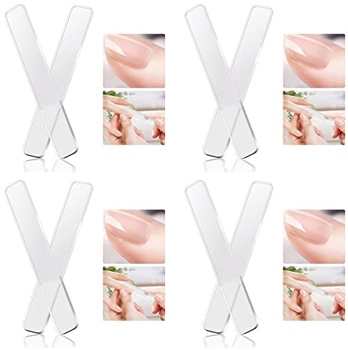 Uikdjgu 4 x nagelputsare i glas – nanoglas, nagelfilar, kristall, nagelpolerare, glans, för naturliga fingernails tånaglar
