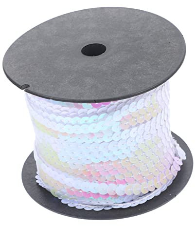 Gogogmee Pvc Pailletten Yards Rund Glitzernd Zum Aufnähen Handnähen Diy Kleidung Schmuck Taschen Dekoration Basteln Zubehör Milchig Weiß