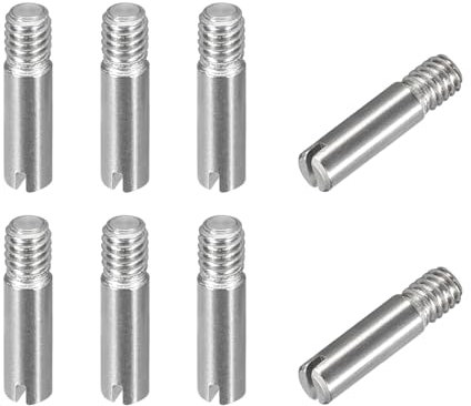 sourcing map 8 perni cilindrici scanalati M2,5 x 10 mm in acciaio inox 304 tassello filettatura esterna perno di posizionamento per mobili armadi