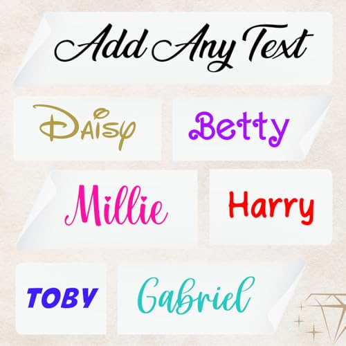 Vinyl Name Stickers Personalised | 33 Colours 20 Font Styles | Perfect for Water Bottles School Supplies Organising Containers Business Decals | Organising Labels | Custom Vinyl Decal